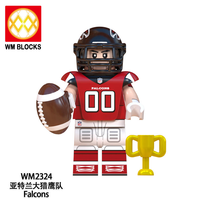 WM6135 Athletes Colts Seahawks Bears Saints Titans Falcoms Bengals Patriots Action Figure Building Blocks Kids Toys