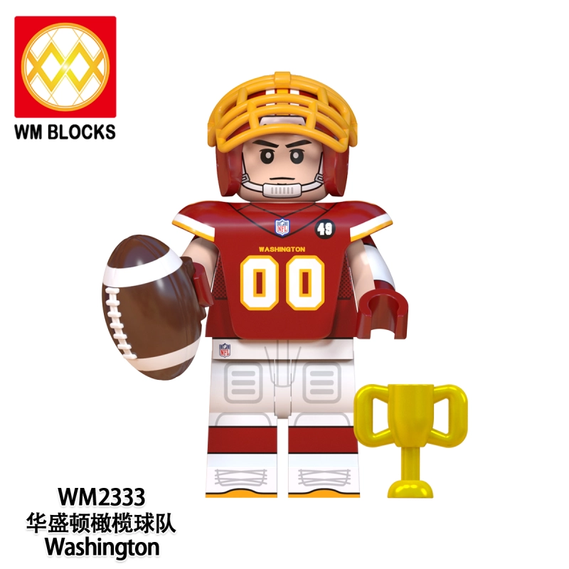 WM6136 Athletes Chargers Cardinals Texans Panthers Raiders Lions Washington Jaguars Action Figure Building Blocks Kids Toys