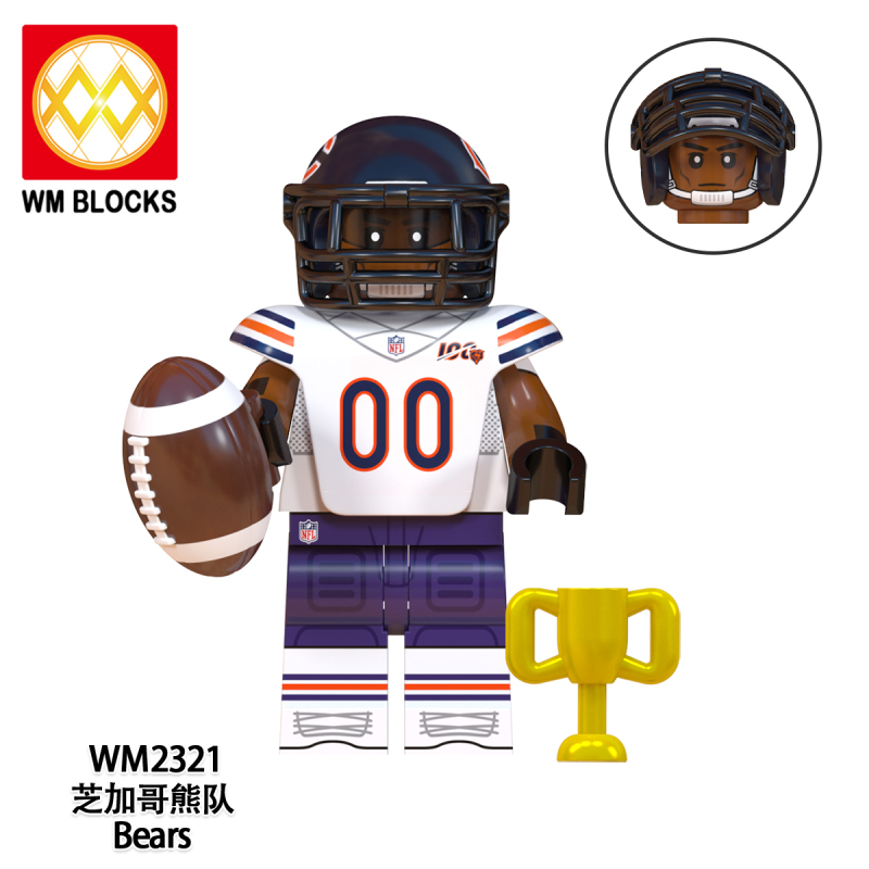 WM6135 Athletes Colts Seahawks Bears Saints Titans Falcoms Bengals Patriots Action Figure Building Blocks Kids Toys