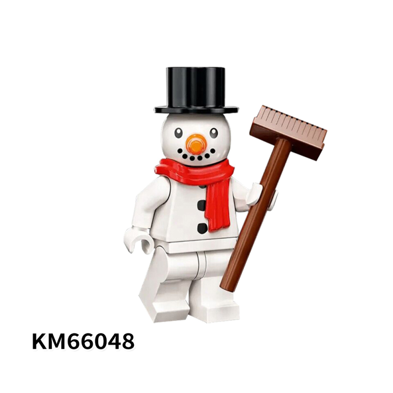 KM66045-66050 cartoon Grey Wolf Walnut clip Turkeyman snowman Sika deer Fire Dragon Man Action Figures Building Blocks Kids Toys