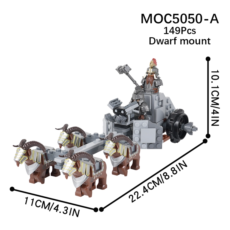 MOC5055 Military Series The Lord of the Rings Dwarf Mount Building Blocks Bricks Kids Toys for Children Gift MOC Parts