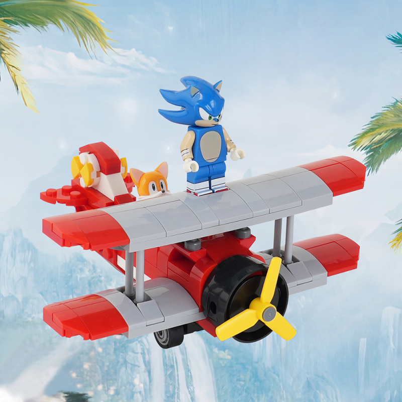 MOC1300 Creativity series Game Sonic Tails Tornado Plane Building Blocks Bricks Kids Toys for Children Gift MOC Parts