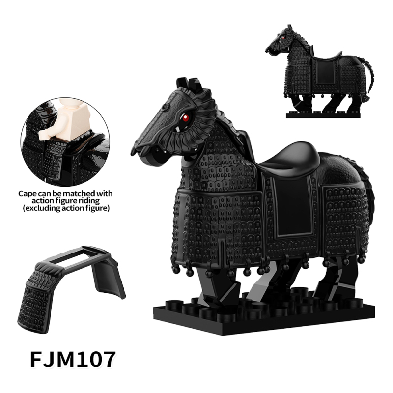 FJM107-114 Medieval War Horse Animals Action Figure Building Blocks Kids Toys