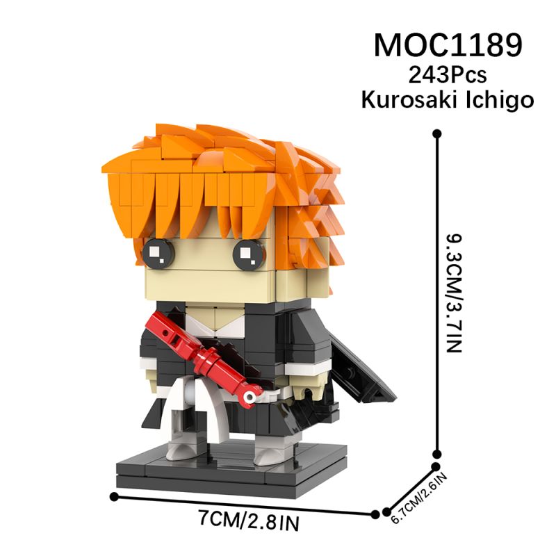 MOC1189 Creativity series BLEACH Anime Kurosaki Ichigo Action Figure Model Building Blocks Bricks Kids Toys for Children Gift MOC Parts