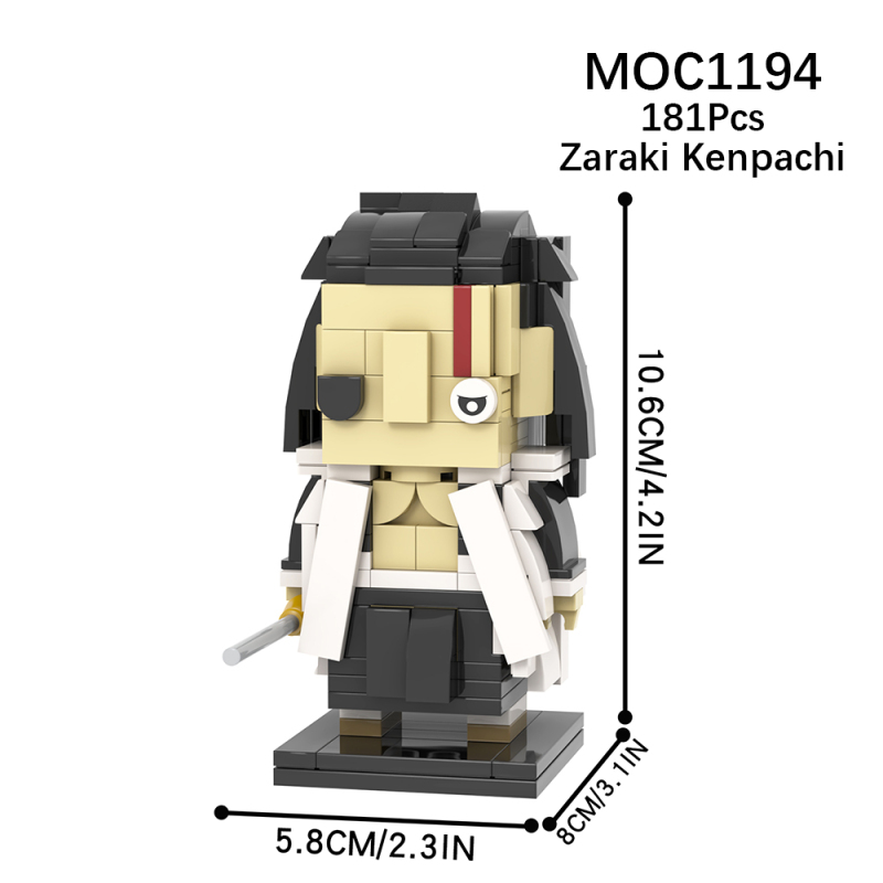 MOC1194 Creativity series BLEACH Anime Zaraki Kenpachi Action Figure Model Building Blocks Bricks Kids Toys for Children Gift MOC Parts