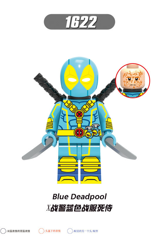 X0302 Marvel Super Hero Deadpool Gwenpool Greenpool Tron Deadpool Pink Yellow Blue White Deadpool Action Figure Building Blocks Kids Toys