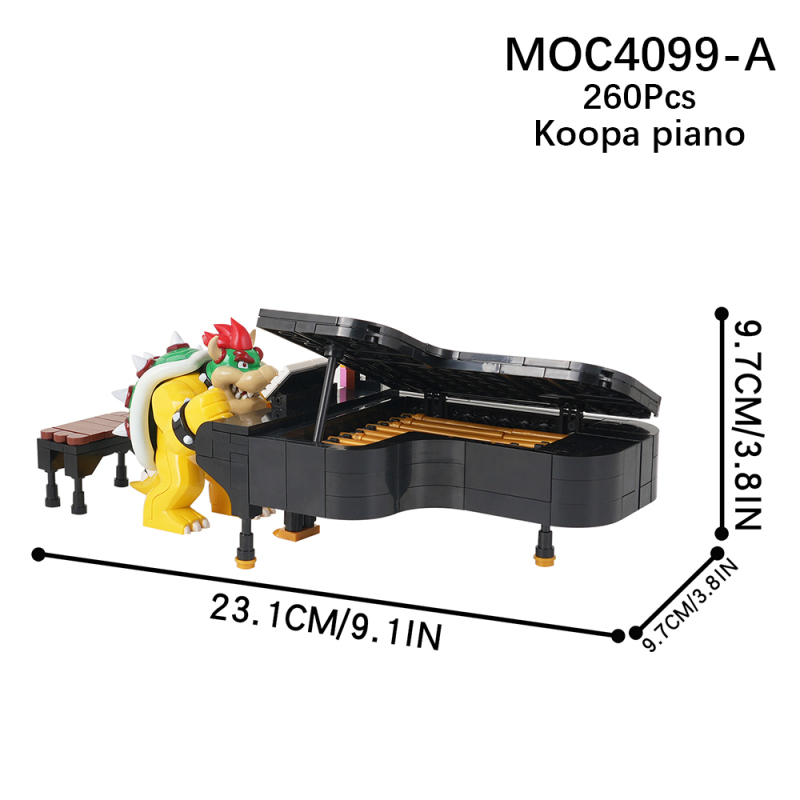 MOC4009 Creativity series Anime Mario bowser piano Model Building Blocks Bricks Kids Toys for Children Gift MOC Parts