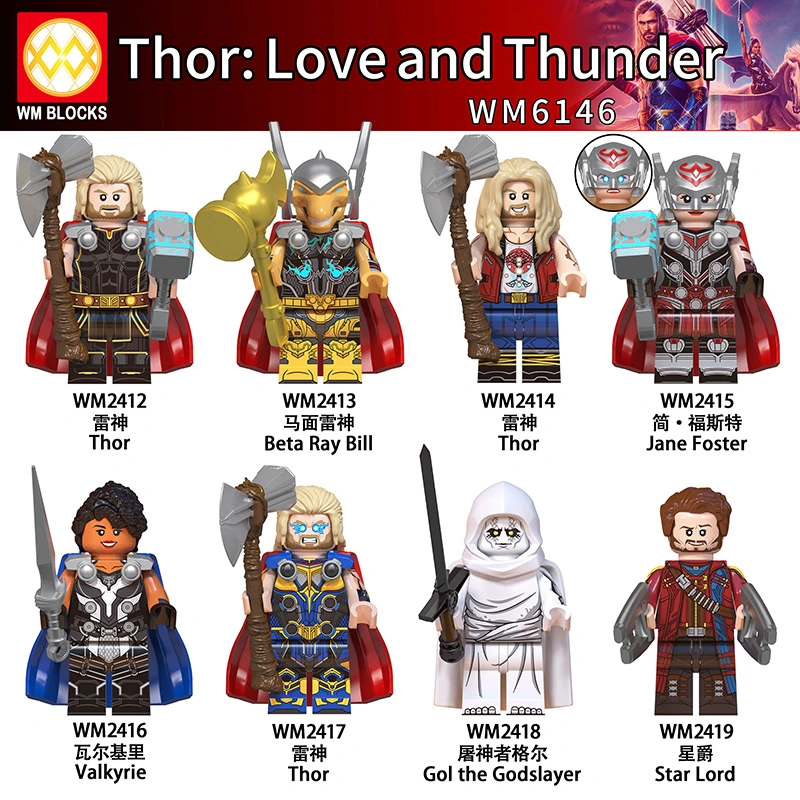 WM6146 Marvel Super Hero Thor Beta Ray Bill Jane Foster Valkyrie Gol The Godslayer Star Lord Action Figure Building Blocks Kids Toys