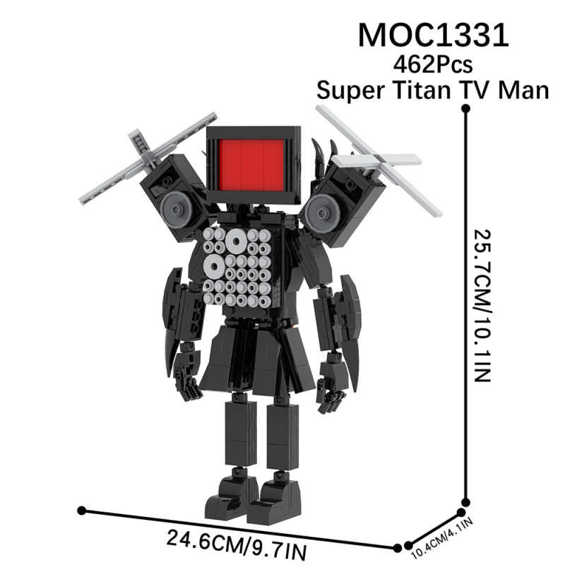 MOC1331 Creativity series Skibidi Toilet Game Super Titan TV Man Character Model Building Blocks Bricks Kids Toys for Children Gift MOC Parts