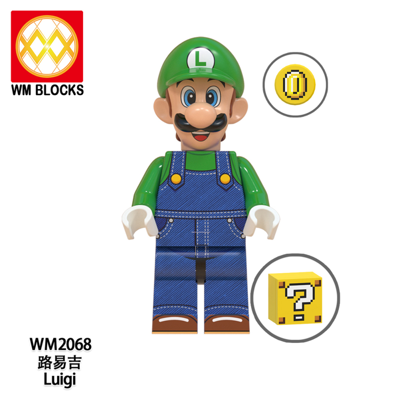 WM6103 Mario GAME Mario Toad Charles Martinet Wario BIGI T·Yoshisaur Munchakoopas Bowser Action Figure Building Blocks Kids Toys