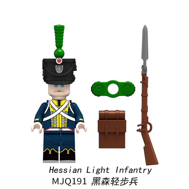 MJQ190-193  Military French Sappers Hessian Light Infantry Portuguese line Infantry K.G.L. lINE Infantry Action Figures Building Blocks Kids Toys