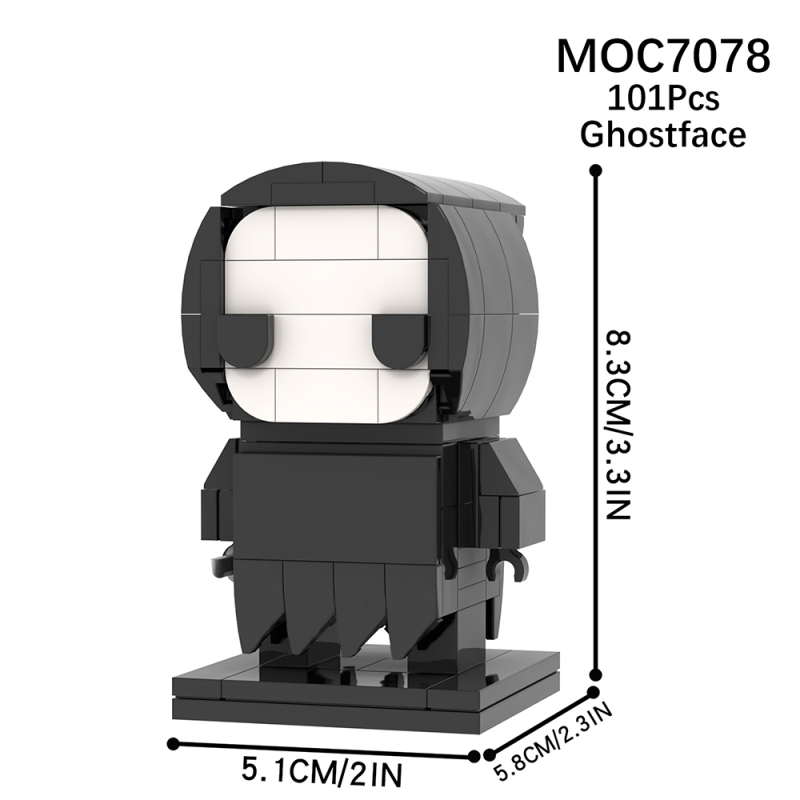 MOC7078 Horror Movie Ghostface Action Figure Model Building Blocks Bricks Kids Toys for Children Gift MOC Parts