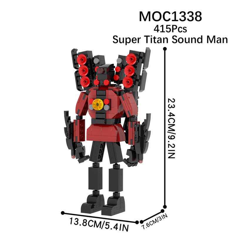 MOC1338 Creativity series Skibidi Toilet Brick Super Titan Speaker MAN Character Model Building Blocks Bricks Kids Toys for Children Gift MOC Parts