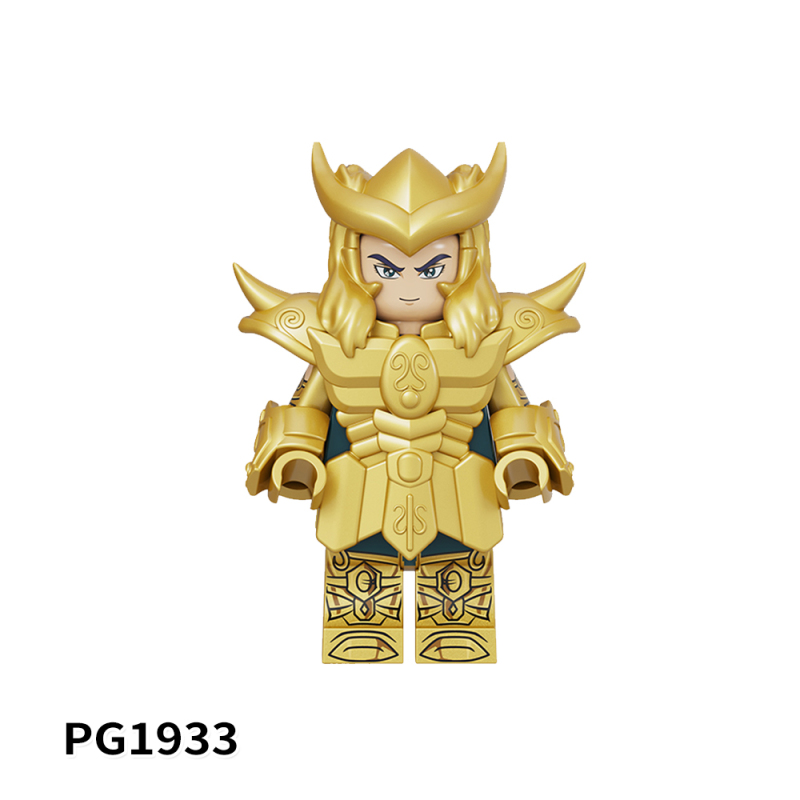 PG8299 PG8300 Saint Fighter Aries Mu Taurus Aldebaran Gemini Cancer Death Mask Leo Aiolia Virgo Shaka Libra Dokho Scorpio Milo Capricorn Shura Aquarius Camus Pisces Aphrodite Sagittarius Aiolos Action Figures Building Blocks Kids Toys