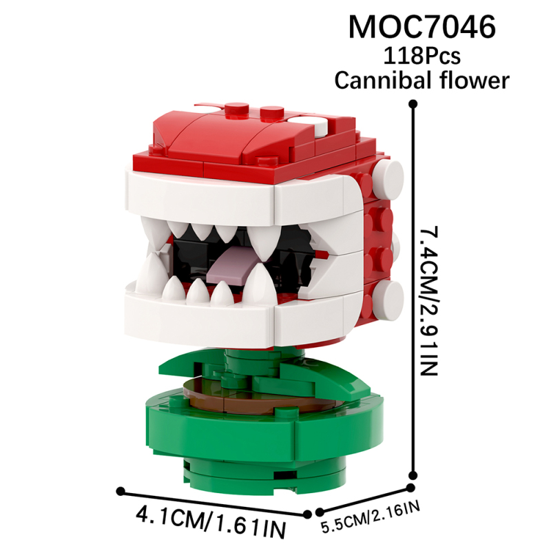 MOC7046 Creativity series Anime Mario Chomper Figure Model Building Blocks Bricks Kids Toys for Children Gift MOC Parts