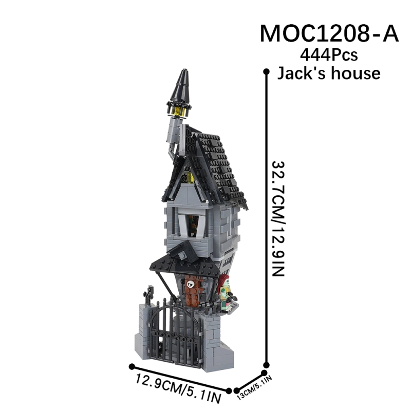 MOC1208 Creativity Series The Nightmare Before Christmas Jack House Model Building Blocks Bricks Kids Toys for Children Gift MOC Parts