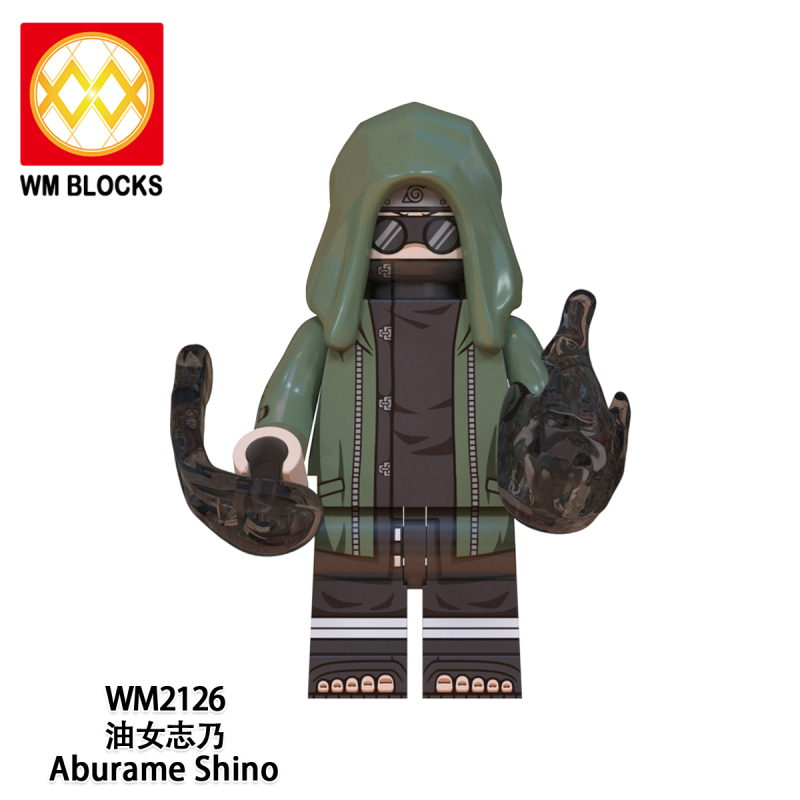 WM6110 Anime NARUTO Yuhi Kurenai Inuzuka Kiba Hyuga Hinata Aburame Shino Sarutobi Asuma Nara Shikamaru Yamanaka Ino Akimichi Choji Action Figure Building Blocks Kids Toys