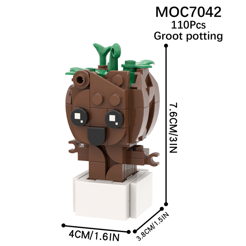 MOC7042 Creativity series Marvel Movie Groot Potted Model Building Blocks Bricks Kids Toys for Children Gift MOC Parts