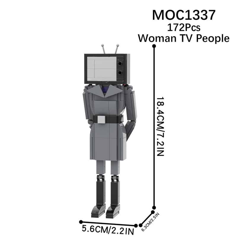 MOC1337 Creativity series Skibidi Toilet Game Titan TV Woman Character Model Building Blocks Bricks Kids Toys for Children Gift MOC Parts
