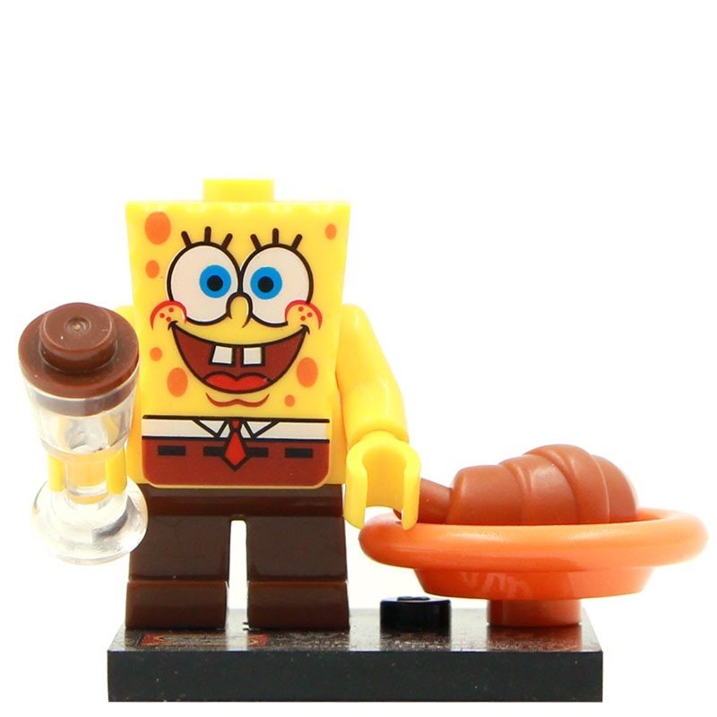 SY177 Spongebob Squarepants Captain Eugene H Armor ABS Krabs Sandy Cheeks Patrick Star Gene Scallop Character Building Blocks Bricks Kids Toys for Children Gift 