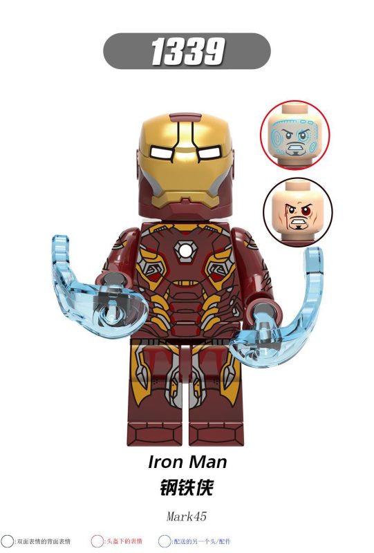 X0267 Marvel Movie Iron Man MK17 MK33 MK43 MK45 Ultron Action Figure Building Blocks Kids Toys