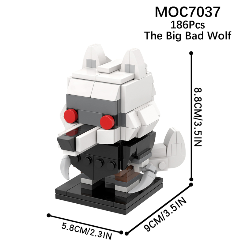 MOC7037 Creativity series Cartoon Movie Puss in Boots The Big Bad Wolf Character Brickheadz Building Blocks Bricks Kids Toys for Children Gift MOC Parts