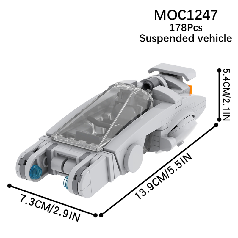 MOC1247 Creativity series Cyberpunk Hover Car Model Building Blocks Bricks Kids Toys for Children Gift MOC Parts