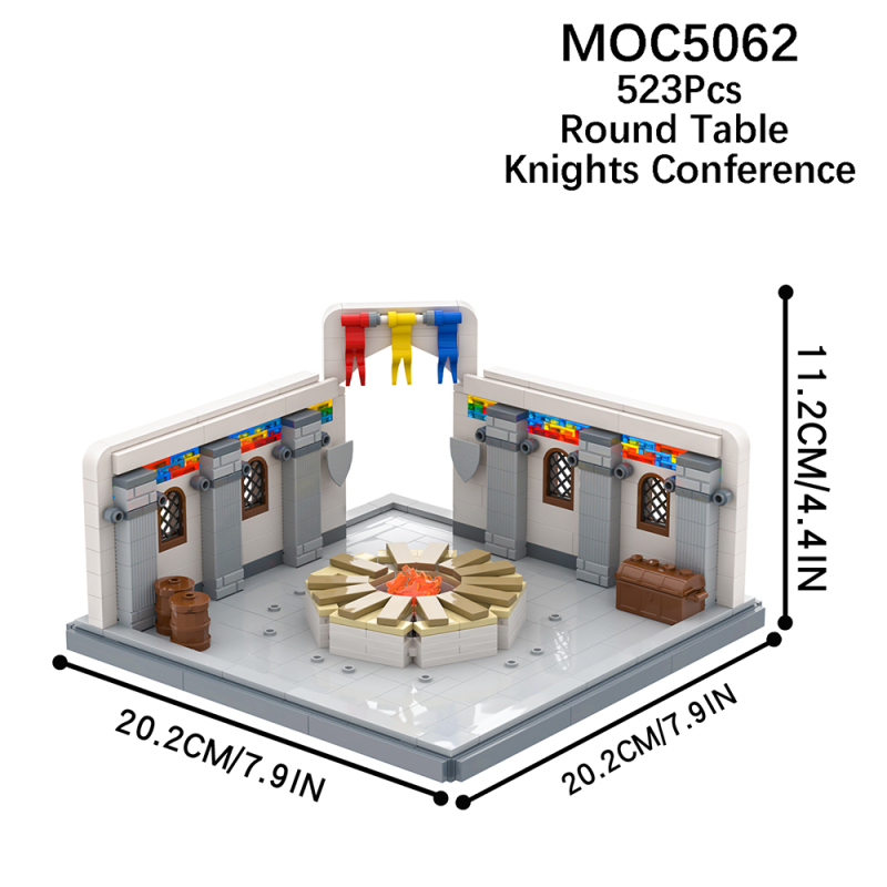 MOC5062 Military Series Medieval Knights of the Round Table Scene Building Blocks Bricks Kids Toys for Children Gift MOC Parts