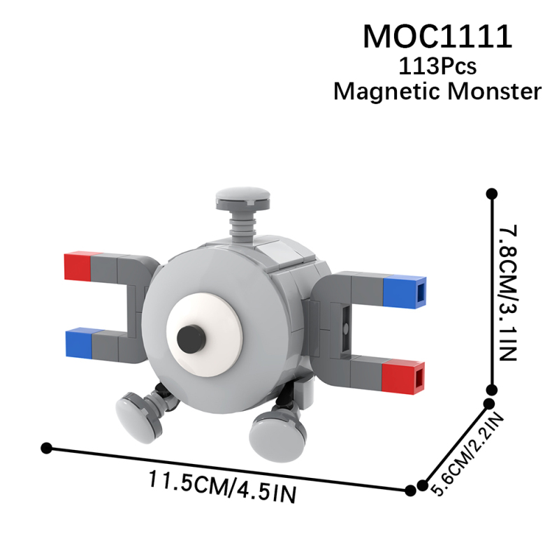 MOC1111 Anime Pokémon Magnemite Action Figure Building Blocks Bricks Kids Toys for Children Gift MOC Parts