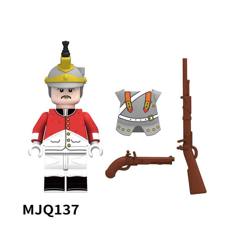 MJQ135-138 Military Series Swiss Grenadier Dutch Dragoon Spanish Cuirasier Italian Light Infantry Soldiers Action Figures Building Blocks Kids Toys