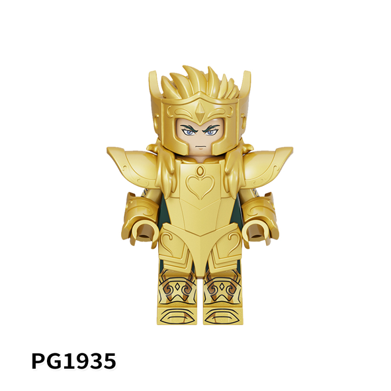 PG8299 PG8300 Saint Fighter Aries Mu Taurus Aldebaran Gemini Cancer Death Mask Leo Aiolia Virgo Shaka Libra Dokho Scorpio Milo Capricorn Shura Aquarius Camus Pisces Aphrodite Sagittarius Aiolos Action Figures Building Blocks Kids Toys