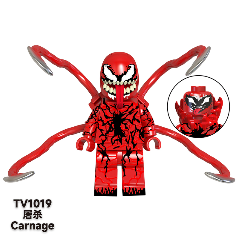 TV6203 Marvel Movie Super Hero Riot Venom Carnage Anti-Venom Mrs. Chen Deadpool Action Figure Building Blocks Kids Toys