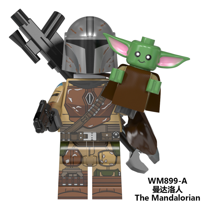 WM899-A Star Wars The Mandalorian With Baby Yoda Action Figure Building Blocks Kids Toys