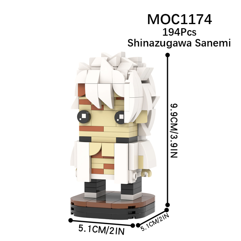 MOC1174 Creativity series Demon Slayer Shinazugawa Sanemi brickheadz Building Blocks Bricks Kids Toys for Children Gift MOC Parts