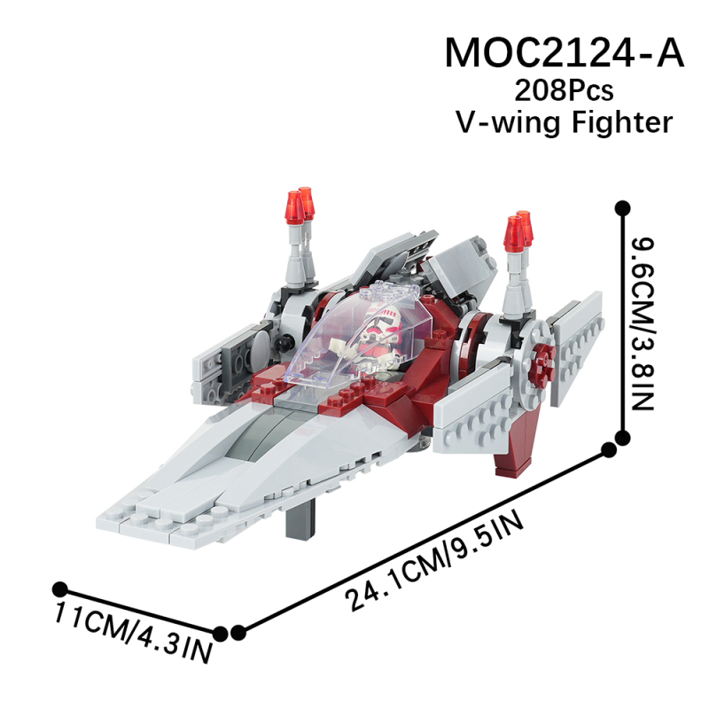 MOC21243 Star Wars Movie serie V-wing fighter Building Blocks Bricks Kids Toys for Children Gift MOC Parts