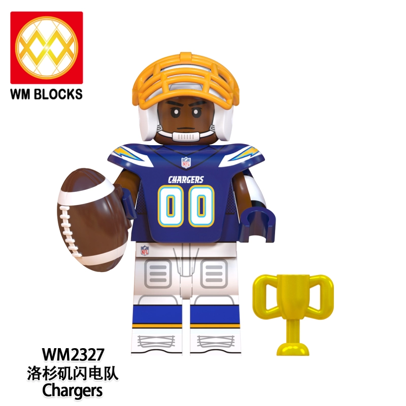 WM6136 Athletes Chargers Cardinals Texans Panthers Raiders Lions Washington Jaguars Action Figure Building Blocks Kids Toys