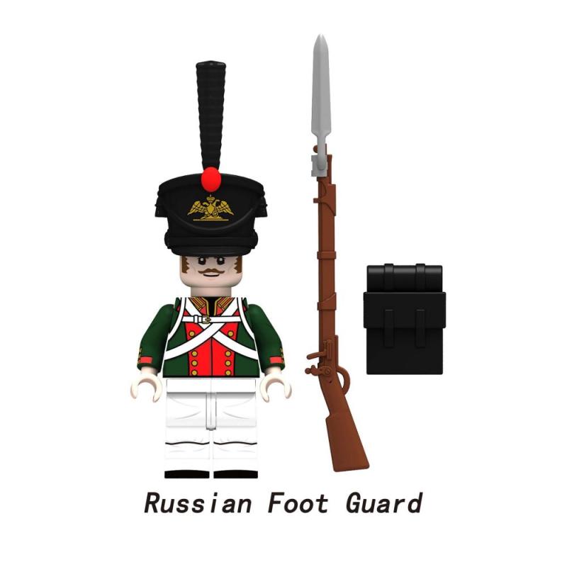 MJQ148-151  Military Pavlov Grenadier Russian Guard Hussar Russian Foot Guard Russian Line lnfantry Soldiers Action Figures Building Blocks Kids Toys