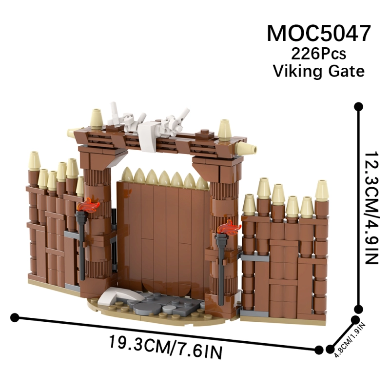 MOC5047 Military Series Viking Gate Building Blocks Bricks Kids Toys for Children Gift MOC Parts