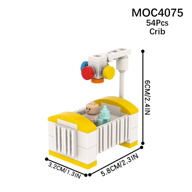 MOC4075 City Series Crib Furniture Baby Bottle Building Blocks Bricks Kids Toys for Children Gift MOC Parts