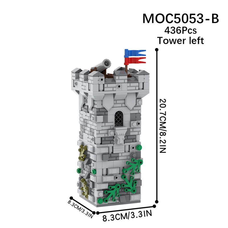 MOC5053 Military Series Medieval tower gate Building Blocks Bricks Kids Toys for Children Gift MOC Parts