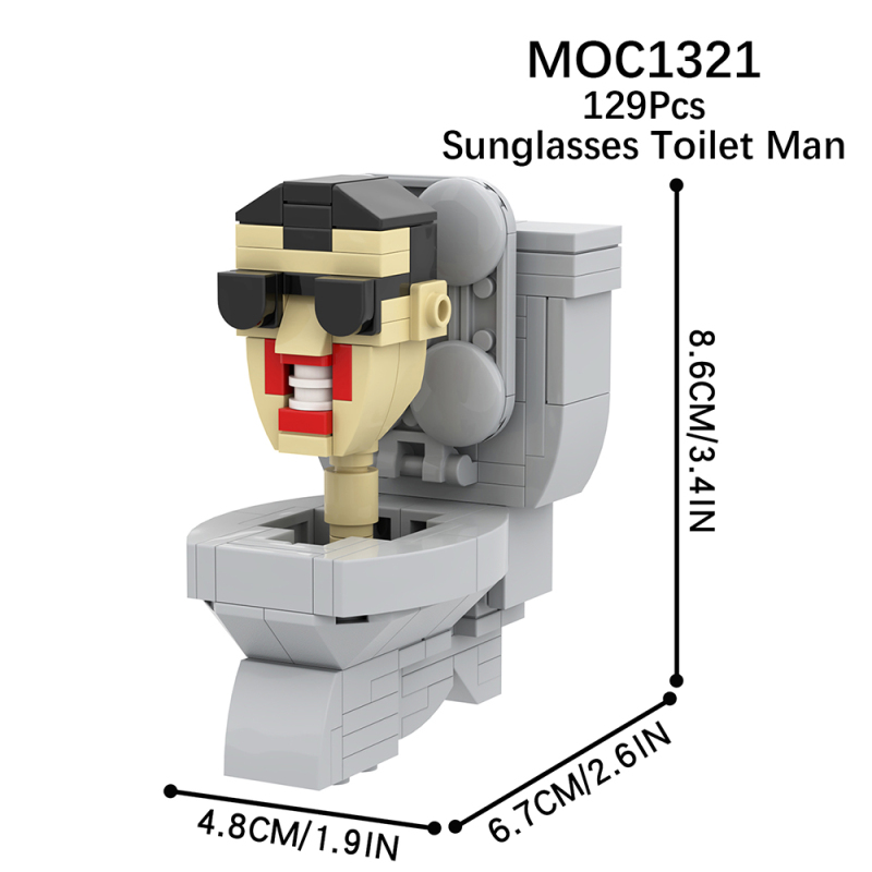 MOC1319 Creativity series Skibidi Toilet Game Walking Toilet Man Character Model Building Blocks Bricks Kids Toys for Children Gift MOC Parts