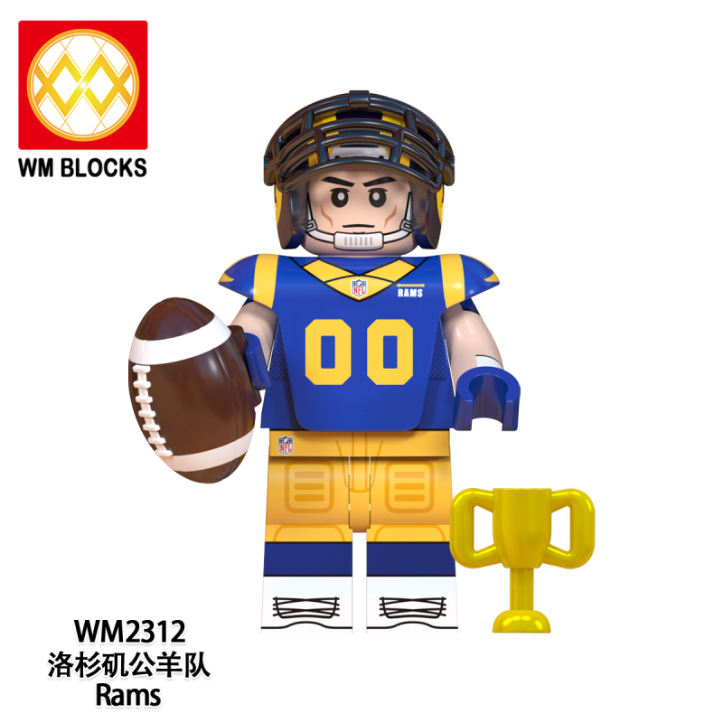 WM6134 Baseball Player celebrity  Pittsburgh Steelers Los Angeles Rams Tampa Bay Pirates Miami Dolphins New York Giants Green Bay Packers New York Jets Minnesota Vikings Action Figure Building Blocks Kids Toys