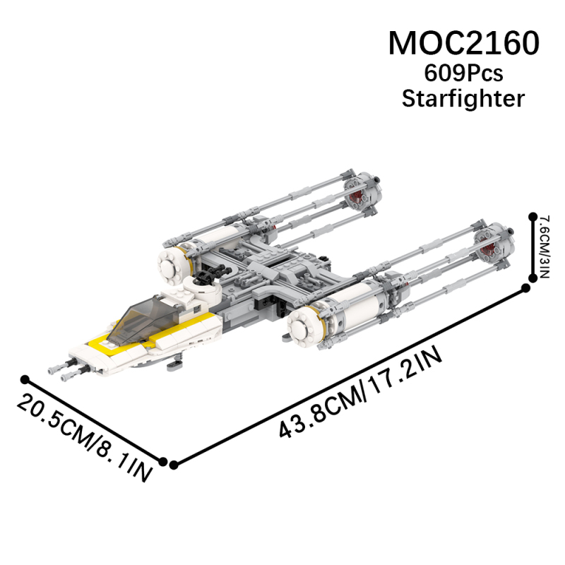 MOC2160  Star Wars Movie series Y-wing starfighter Building Blocks Bricks Kids Toys for Children Gift MOC Parts