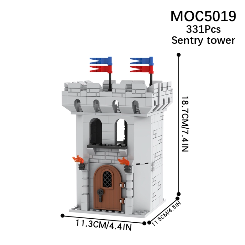 MOC5019 Military Series Medieval Sentinel Tower  Building Blocks Bricks Kids Toys for Children Gift MOC Parts