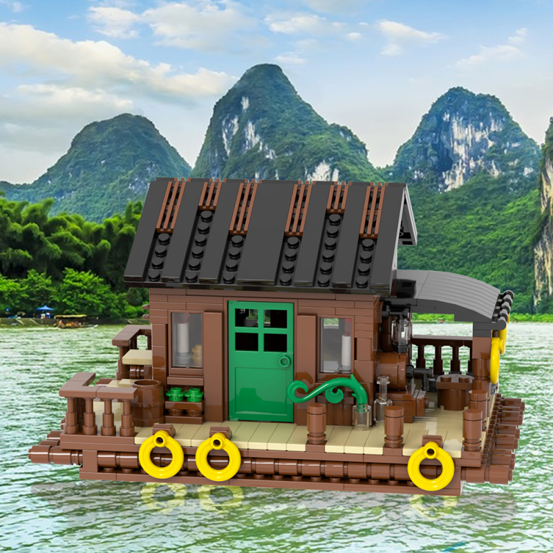 MOC4093 City Series Fisherman's Cabin Model Building Blocks Bricks Kids Toys for Children Gift MOC Parts