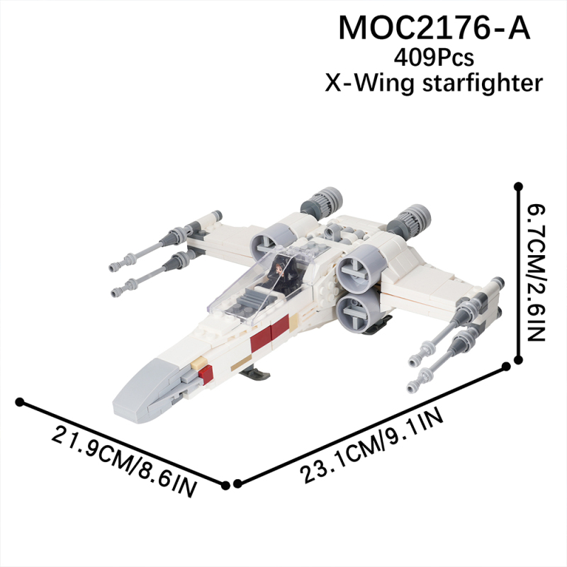 MOC2176 Star Wars Movie series X-wing fighter Building Blocks Bricks Kids Toys for Children Gift MOC Parts