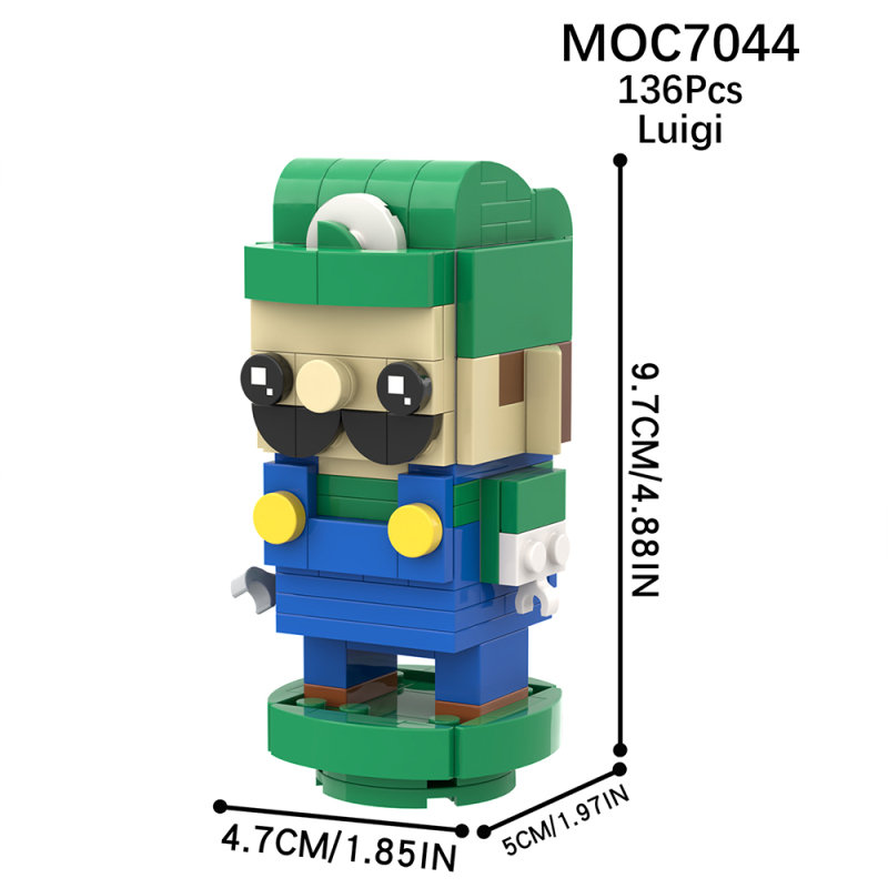MOC7044 Creativity series Anime Luigi Action Figure Model Building Blocks Bricks Kids Toys for Children Gift MOC Parts