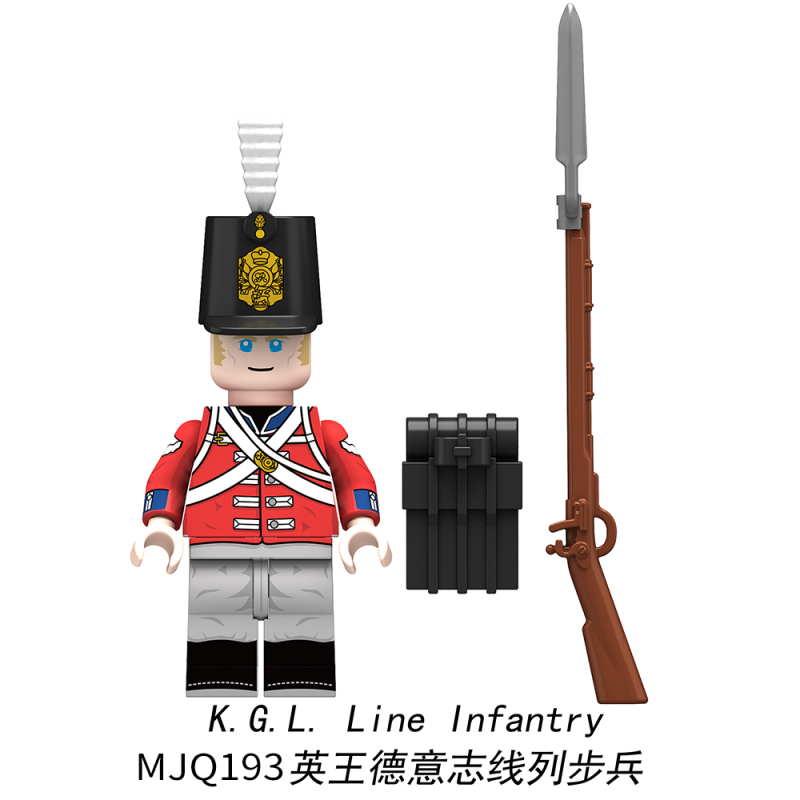 MJQ190-193  Military French Sappers Hessian Light Infantry Portuguese line Infantry K.G.L. lINE Infantry Action Figures Building Blocks Kids Toys