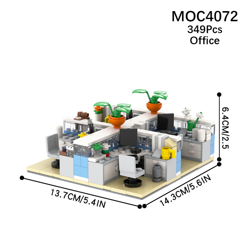 MOC4072 City Series Office Scene Buildig Blocks Bricks Kids Toys for Children Gift MOC Parts 