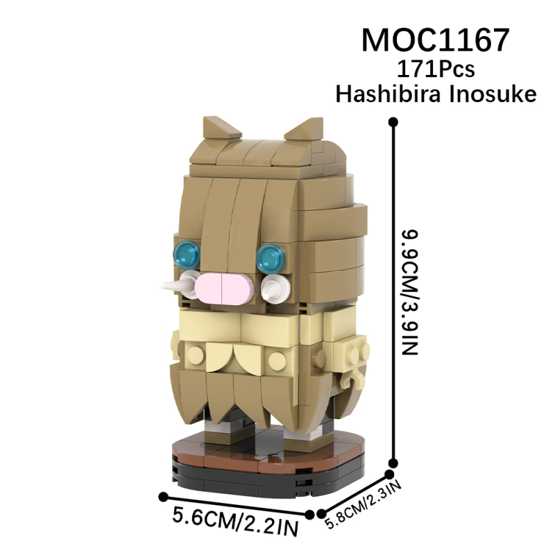 MOC1167 Creativity series Demon Slayer Hashibira Inosuke brickheadz Building Blocks Bricks Kids Toys for Children Gift MOC Parts